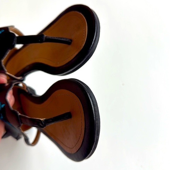 Black Thong Sandals with Carolina Panthers Logo size 9 - Picture 5 of 7